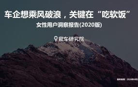 2020女性用户洞察报告—车企想乘风破浪,关键在“吃软饭”