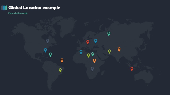 各大洲及主要国家矢量地图PPT模板